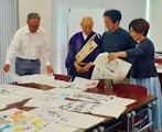 大仏書道展の審査