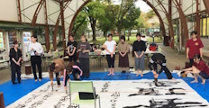 書道パフォーマンスの練習